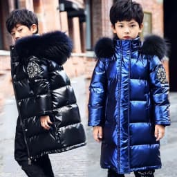 Boys Down Jackets 5-17Years 2025 Winter Teen Boy Thick Warm Cotton Hooded Coats Outerwear Children Clothing Windbreaker Jackets