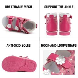 Princepard Children's Orthopedic Sandals Summer Corrective AFO Leather Shoes with Arch Support Thomas Sole EU 20-35