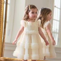 Dave Bella Girls' Dress Summer New Sweet Charm Cute Children's Elegant Mesh Princess Dress Birthday Party Outdoor DB2251650