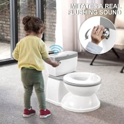 Childrens Simulation Grey Solid Baby Training Potty With Flushing Sound
