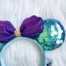 Disney Mickey Ears Headbands Mermaid Ariel Princess Sequin Bows Headwear Fashion Headdress Cosplay Plush Kids Headband Gift