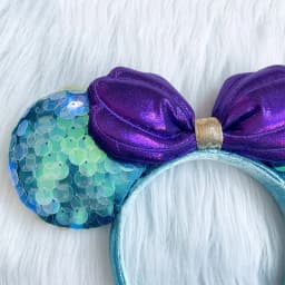 Disney Mickey Ears Headbands Mermaid Ariel Princess Sequin Bows Headwear Fashion Headdress Cosplay Plush Kids Headband Gift