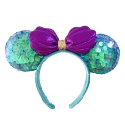 Disney Mickey Ears Headbands Mermaid Ariel Princess Sequin Bows Headwear Fashion Headdress Cosplay Plush Kids Headband Gift