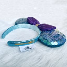Disney Mickey Ears Headbands Mermaid Ariel Princess Sequin Bows Headwear Fashion Headdress Cosplay Plush Kids Headband Gift