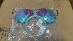 Disney Mickey Ears Headbands Mermaid Ariel Princess Sequin Bows Headwear Fashion Headdress Cosplay Plush Kids Headband Gift