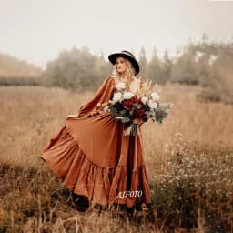 Boho Maternity Photoshoot Dress 2 Piece Set Floor-Length Maxi Dress With High Slit, Outdoor Comfort-Fit Pregnancy Friendly Dress