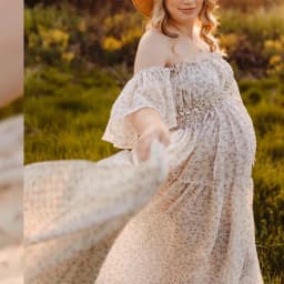 Two-Piece pregnant Photoshoot Dress For Women Floral chiffon Long Sleeved&Short Short Top Maternity Dresses For Baby Showers