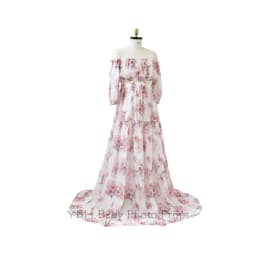 Two-Piece pregnant Photoshoot Dress For Women Floral chiffon Long Sleeved&Short Short Top Maternity Dresses For Baby Showers