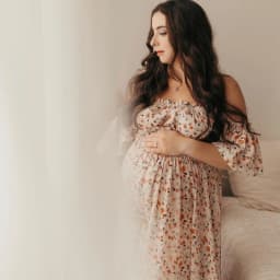 Two-Piece pregnant Photoshoot Dress For Women Floral chiffon Long Sleeved&Short Short Top Maternity Dresses For Baby Showers