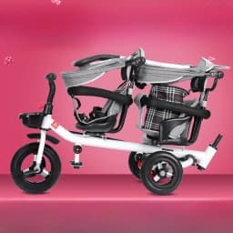 Children's Double Stroller Multifunctional Two-way Baby Stroller Twins Stroller Double Folding Three-wheel Car