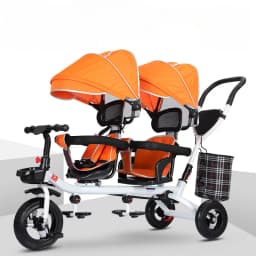 Children's Double Stroller Multifunctional Two-way Baby Stroller Twins Stroller Double Folding Three-wheel Car