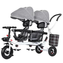 Children's Double Stroller Multifunctional Two-way Baby Stroller Twins Stroller Double Folding Three-wheel Car