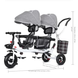 Children's Double Stroller Multifunctional Two-way Baby Stroller Twins Stroller Double Folding Three-wheel Car