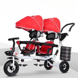 Children's Double Stroller Multifunctional Two-way Baby Stroller Twins Stroller Double Folding Three-wheel Car