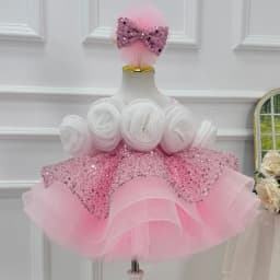 KLFLGD Baby gorgeous show dress one shoulder sequins Pageant competition dress girl dress evening dress suitable baby girl skirt