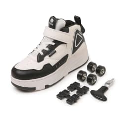 Trendy Cool Middle Top Roller Skateboard Shoes For Boys Girls, Breathable Retractable Roller Skates For Indoor Outdoor Party