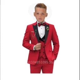 Matcha Green Boys Suit 3 Piece Suit Peak Lapel Jacket Pants Vest Wedding Kids Tuxedo Formal Style Party Boys Slim Fit Kid Suits