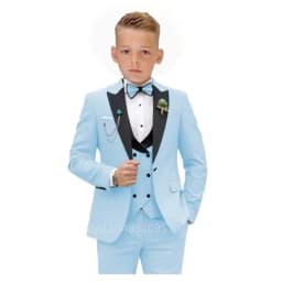 Matcha Green Boys Suit 3 Piece Suit Peak Lapel Jacket Pants Vest Wedding Kids Tuxedo Formal Style Party Boys Slim Fit Kid Suits