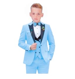 Matcha Green Boys Suit 3 Piece Suit Peak Lapel Jacket Pants Vest Wedding Kids Tuxedo Formal Style Party Boys Slim Fit Kid Suits