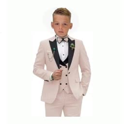 Matcha Green Boys Suit 3 Piece Suit Peak Lapel Jacket Pants Vest Wedding Kids Tuxedo Formal Style Party Boys Slim Fit Kid Suits