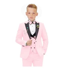 Matcha Green Boys Suit 3 Piece Suit Peak Lapel Jacket Pants Vest Wedding Kids Tuxedo Formal Style Party Boys Slim Fit Kid Suits