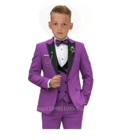 Matcha Green Boys Suit 3 Piece Suit Peak Lapel Jacket Pants Vest Wedding Kids Tuxedo Formal Style Party Boys Slim Fit Kid Suits