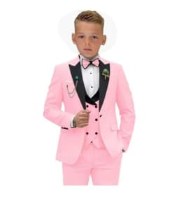 Matcha Green Boys Suit 3 Piece Suit Peak Lapel Jacket Pants Vest Wedding Kids Tuxedo Formal Style Party Boys Slim Fit Kid Suits