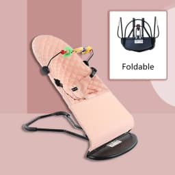 Baby Bouncer Seat with Interactive Toy Bar - Lightweight Portable No-Battery Natural Rocking for 8-29lbs Babies 0-2 Years