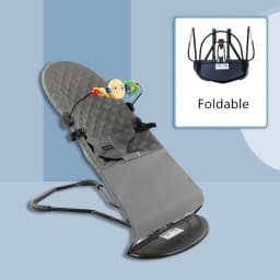 Baby Bouncer Seat with Interactive Toy Bar - Lightweight Portable No-Battery Natural Rocking for 8-29lbs Babies 0-2 Years