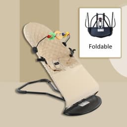 Baby Bouncer Seat with Interactive Toy Bar - Lightweight Portable No-Battery Natural Rocking for 8-29lbs Babies 0-2 Years