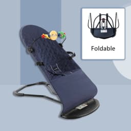Baby Bouncer Seat with Interactive Toy Bar - Lightweight Portable No-Battery Natural Rocking for 8-29lbs Babies 0-2 Years