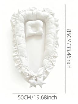 Cotton Babynest for Newborn Baby Bed Nest Ruffle Baby Bassinet Travel Bed Portable Lounger Toddler Crib Breathable Sleep Nest