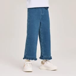 Dave Bella Children Jean Pants Winter Autumn Girls Plush Cowboy Pant Cotton Outerwear Kids Denim Trousers Straight Leg DK4242997