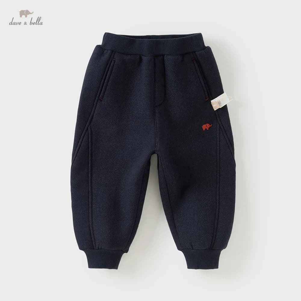 Dave Bella Children Velvet Pants Winter Autumn Thick Baby Boys Cotton Elastic Waist Trousers Outdoor Kids Casual Pants DB4254263