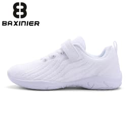 BAXINIER Girls White Cheer Shoes Trainers Breathable Training Dance Tennis Shoes Lightweight Youth Cheer Competition Sneakers