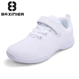 BAXINIER Girls White Cheer Shoes Trainers Breathable Training Dance Tennis Shoes Lightweight Youth Cheer Competition Sneakers