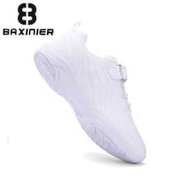 BAXINIER Girls White Cheer Shoes Trainers Breathable Training Dance Tennis Shoes Lightweight Youth Cheer Competition Sneakers