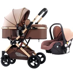 3 in 1 Baby Stroller,Baby Travel System,Baby Carriage 3in1 with Isofix Base,Foldable Newborn Pram,Reversible Standard Stroller