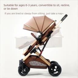3 in 1 Baby Stroller,Baby Travel System,Baby Carriage 3in1 with Isofix Base,Foldable Newborn Pram,Reversible Standard Stroller