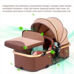 3 in 1 Baby Stroller,Baby Travel System,Baby Carriage 3in1 with Isofix Base,Foldable Newborn Pram,Reversible Standard Stroller