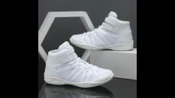 BAXINIER Girls White High-Top Cheer Shoes Lightweight Youth Competition Dance Sneakers Kids Training Performance Footwear