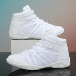 BAXINIER Girls White High-Top Cheer Shoes Lightweight Youth Competition Dance Sneakers Kids Training Performance Footwear