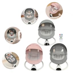 Portable Baby Stroller Rocker Electric Rocking Chair 0-12 Months Baby Rocker To Sleep Pink/Green/Grey