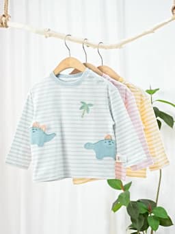 Dave Bella Children Bottoming T-shirts Spring Summer Pure Cotton Boys Girls Stripe Pullover Long Sleeves Kids Clothing DB1260806