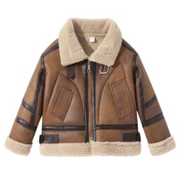 2026 Winter Kids Suede Leather Jacket Boys Girls Faux Fur Coat Thick Warm Fleece Outerwear Teen Children Top Clothes 2-15 Years