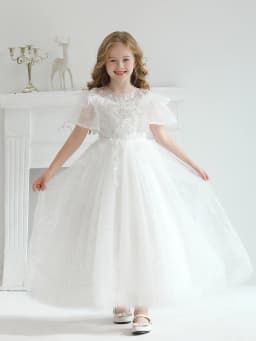 White Wedding Dress For Girls' Flower Girls High-End Embroidered Mini Wedding Dresses White Dresses For Children's Clothing
