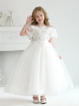 White Wedding Dress For Girls' Flower Girls High-End Embroidered Mini Wedding Dresses White Dresses For Children's Clothing