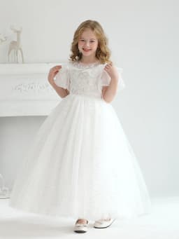 White Wedding Dress For Girls' Flower Girls High-End Embroidered Mini Wedding Dresses White Dresses For Children's Clothing