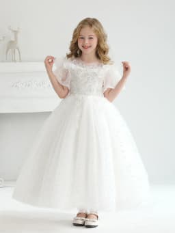 White Wedding Dress For Girls' Flower Girls High-End Embroidered Mini Wedding Dresses White Dresses For Children's Clothing