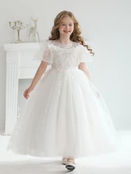 White Wedding Dress For Girls' Flower Girls High-End Embroidered Mini Wedding Dresses White Dresses For Children's Clothing
